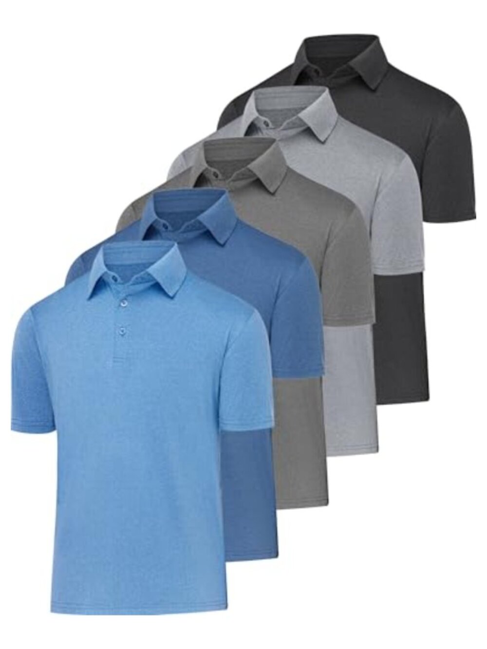 Men's Quick-Dry Moisture Wicking Polo Shirt Short Sleeve Athletic Golf Casual